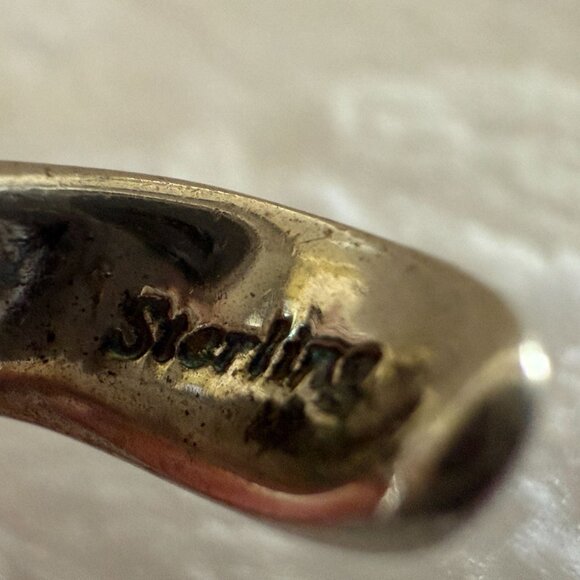 Vintage Sterling Silver Turquoise Blue Opal Spiral Drop Earrings Native American - Picture 8 of 11